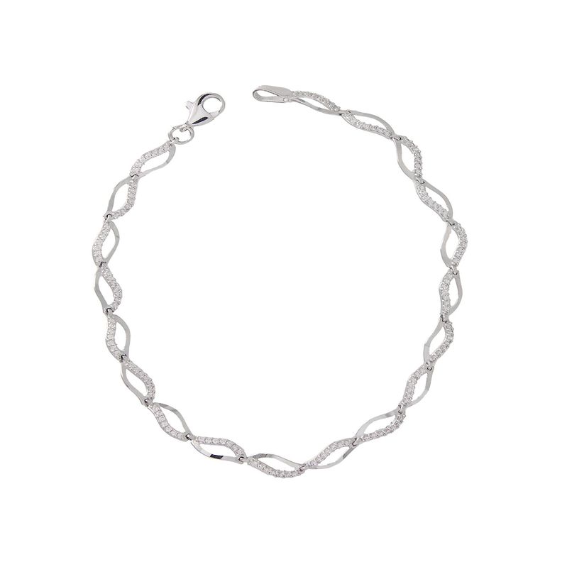 Pulsera de Oro 18kt Ondas Circon-2
