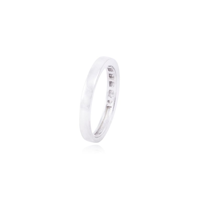 Anillo de Oro Blanco 18kt Riel Elegante con Diamantes 15Pts-2