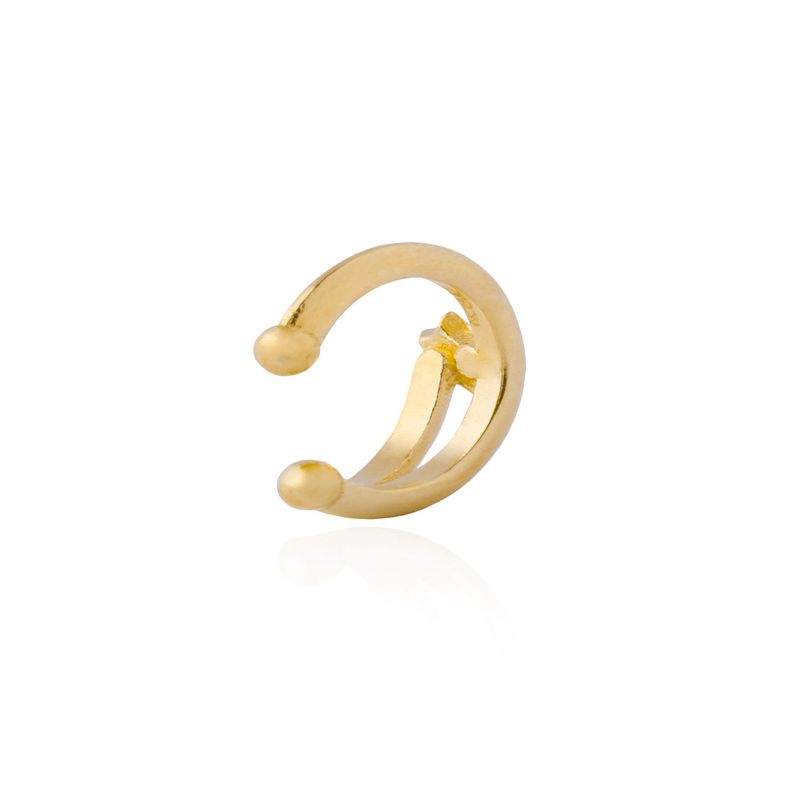 Aros de Plata Esterlina 925 Estrella Invidual Revestido en Oro 18kt-1