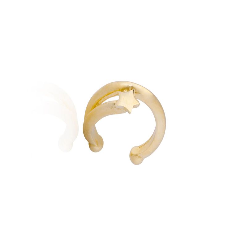 Aros de Plata Esterlina 925 Estrella Invidual Revestido en Oro 18kt-2