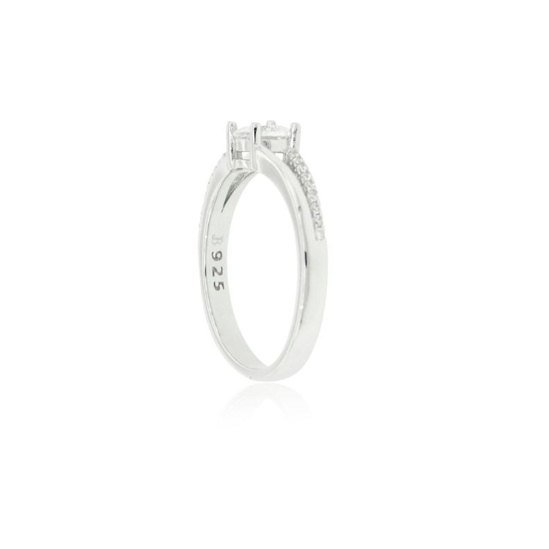 Anillo de Plata Esterlina 925 Doble Circon-1
