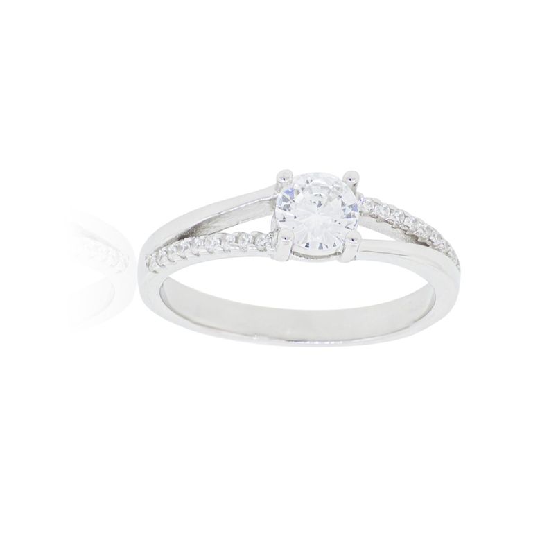 Anillo de Plata Esterlina 925 Doble Circon-2