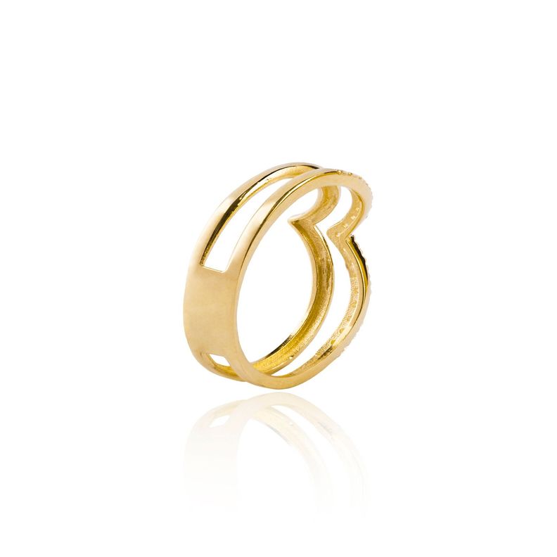 Anillo de Oro 18kt Doble Punta Circon-1