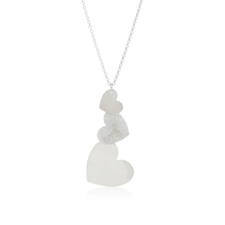 Collar de Plata Esterlina 925 Corazones 31-0