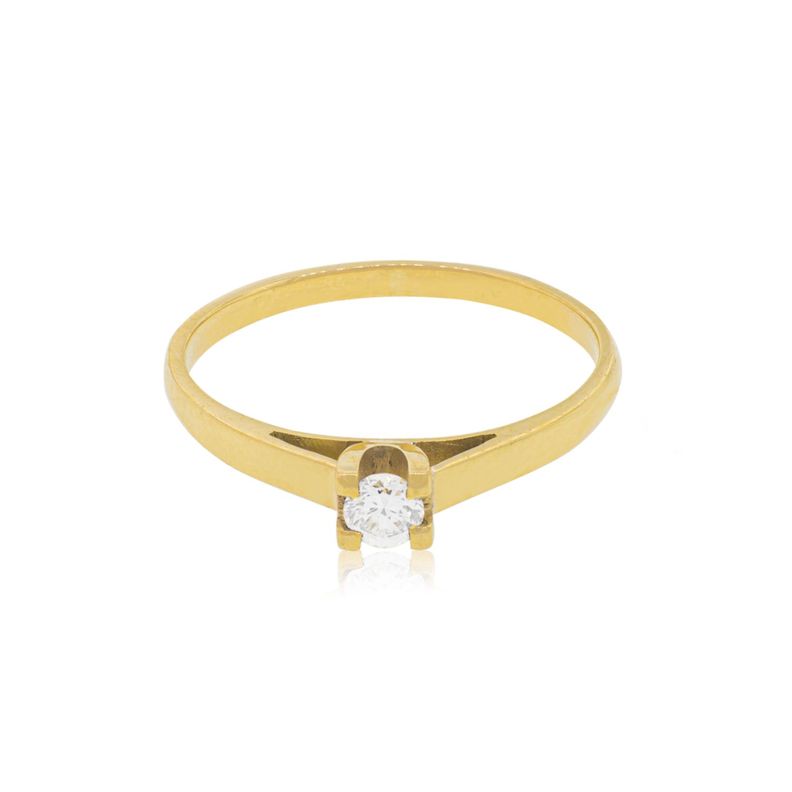 Anillo Compromiso Oro Amarillo 18kt Nápoles 1x14pts Diamante-2