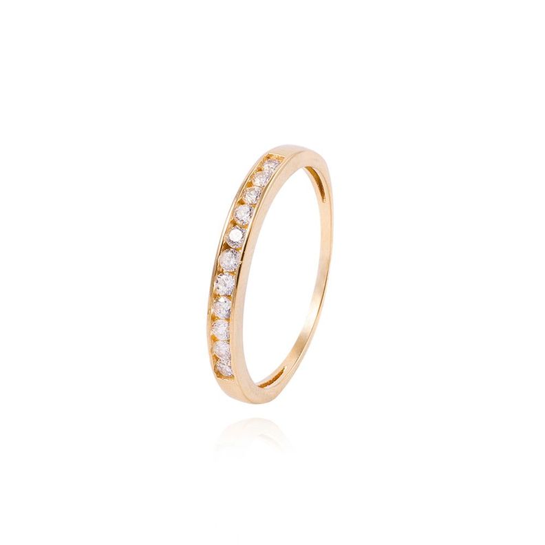 Anillo Compromiso de Oro 18Kt Riel con Circon-0