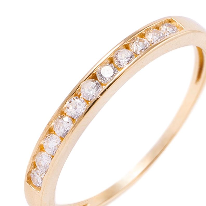 Anillo Compromiso de Oro 18Kt Riel con Circon-1