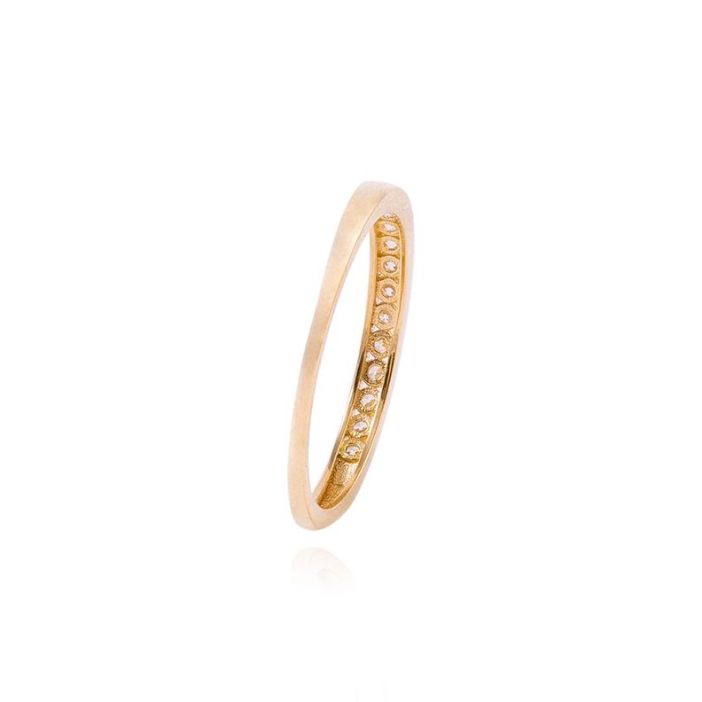 Anillo Compromiso de Oro 18Kt Riel con Circon-2