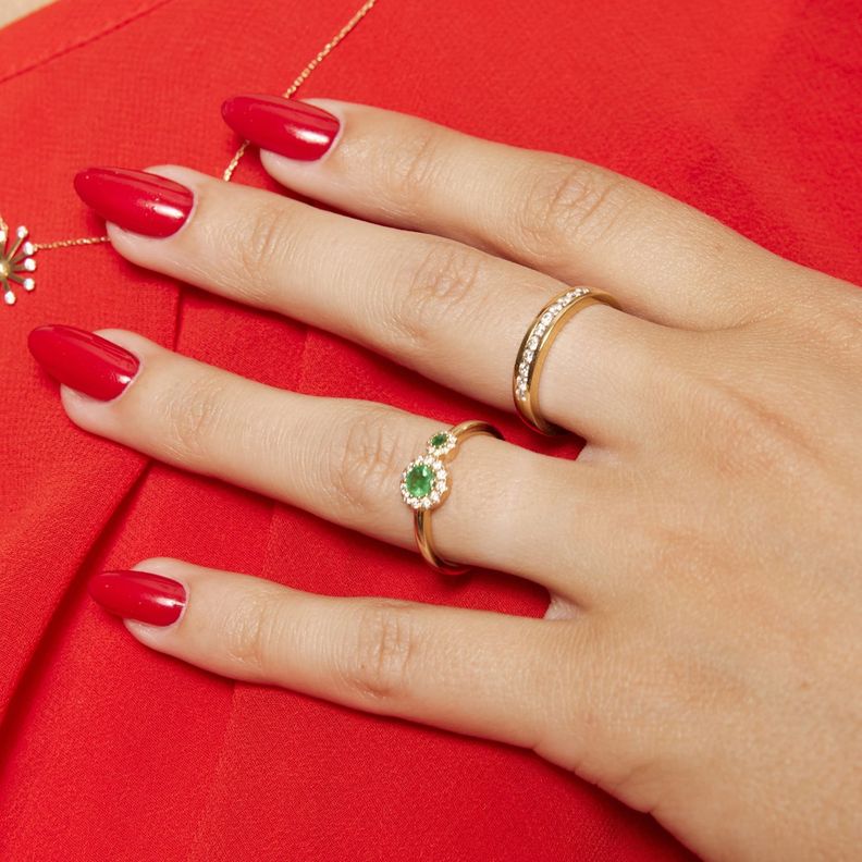 Anillo Compromiso de Oro 18Kt Riel con Circon-3