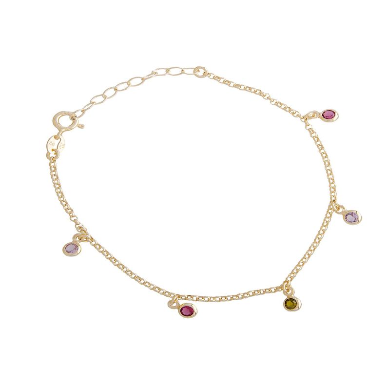 Pulsera de Plata Esterlina 925 Puntos Tricolor Revestido en Oro 18kt-0
