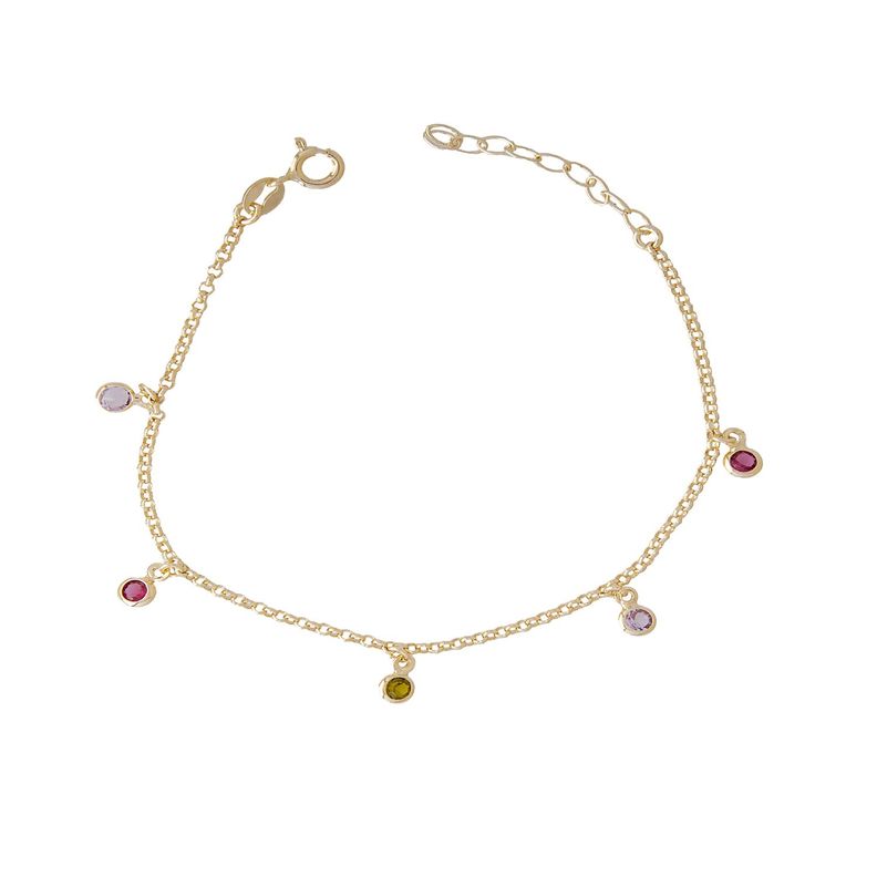 Pulsera de Plata Esterlina 925 Puntos Tricolor Revestido en Oro 18kt-2