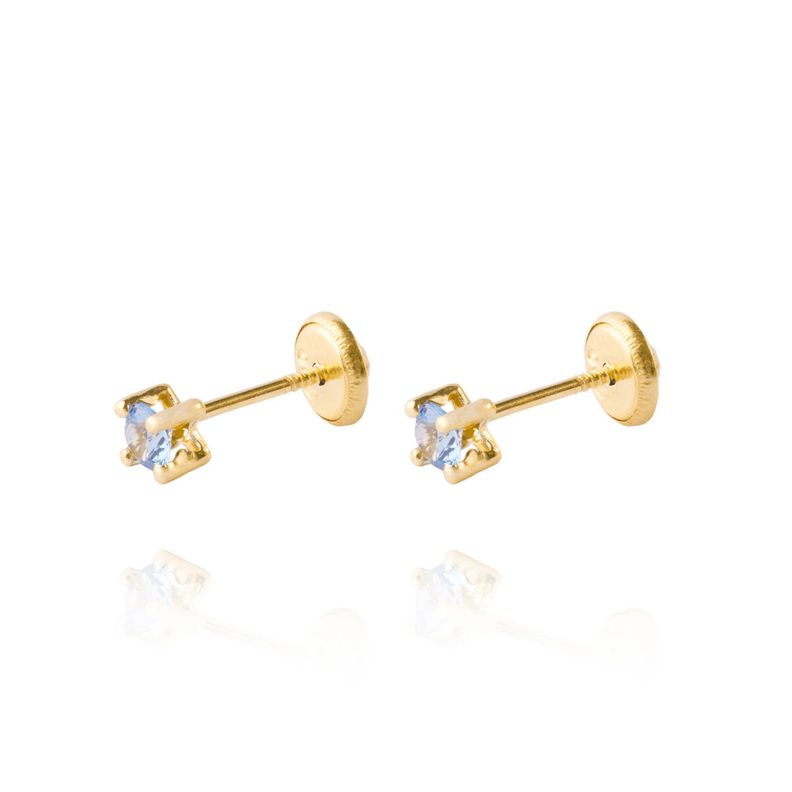 Aros de Oro 18kt Aros Agua  Marina 3mm-0