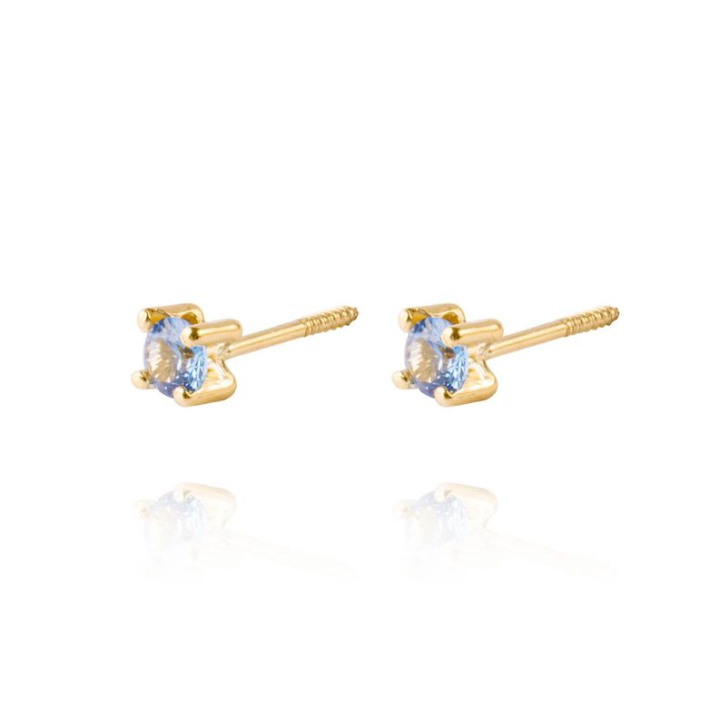 Aros de Oro 18kt Aros Agua  Marina 3mm-1