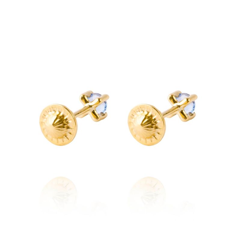 Aros de Oro 18kt Aros Agua  Marina 3mm-2