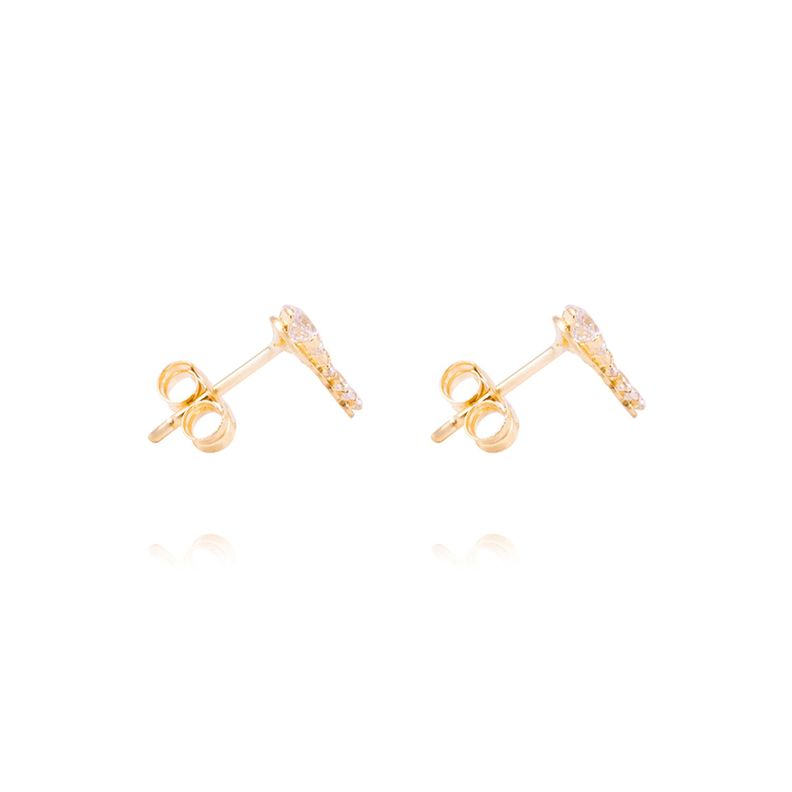 Piercing de Oro de 18kt Circón punto de luz-2