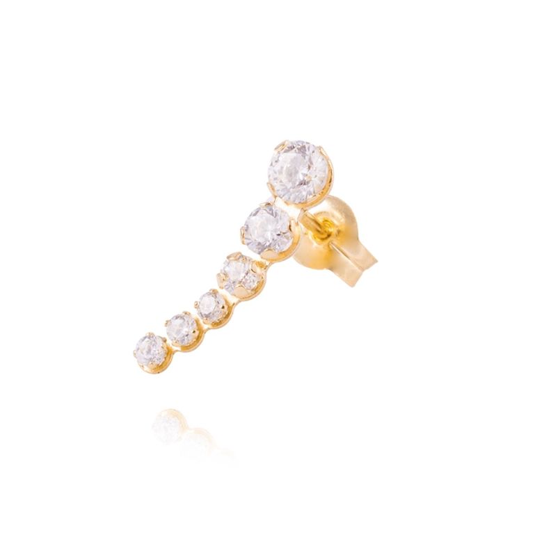 Piercing de Oro de 18kt Circón punto de luz-1