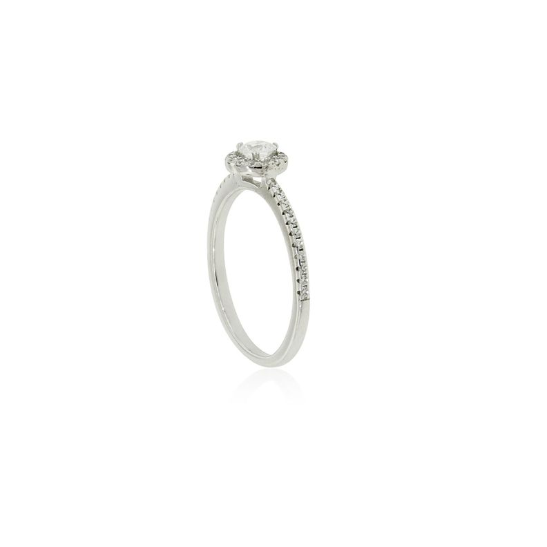 Anillo de Plata Esterlina 925 Solitario Riel Circon-1