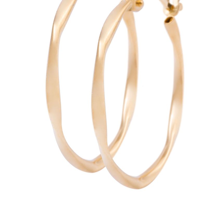 Aros de Oro 18kt Argollas 15MM Asimetricas-1