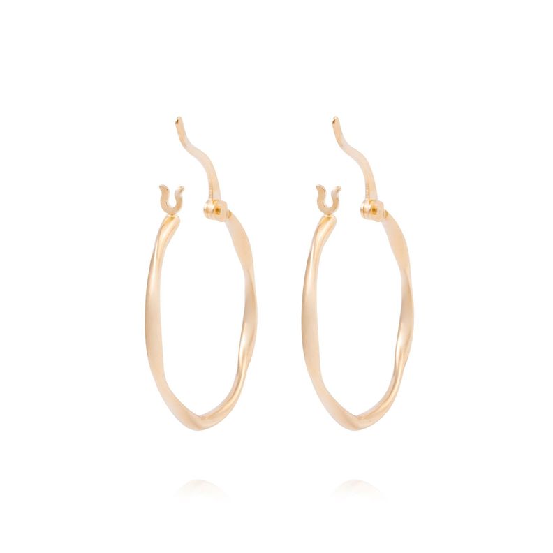 Aros de Oro 18kt Argollas 15MM Asimetricas-2