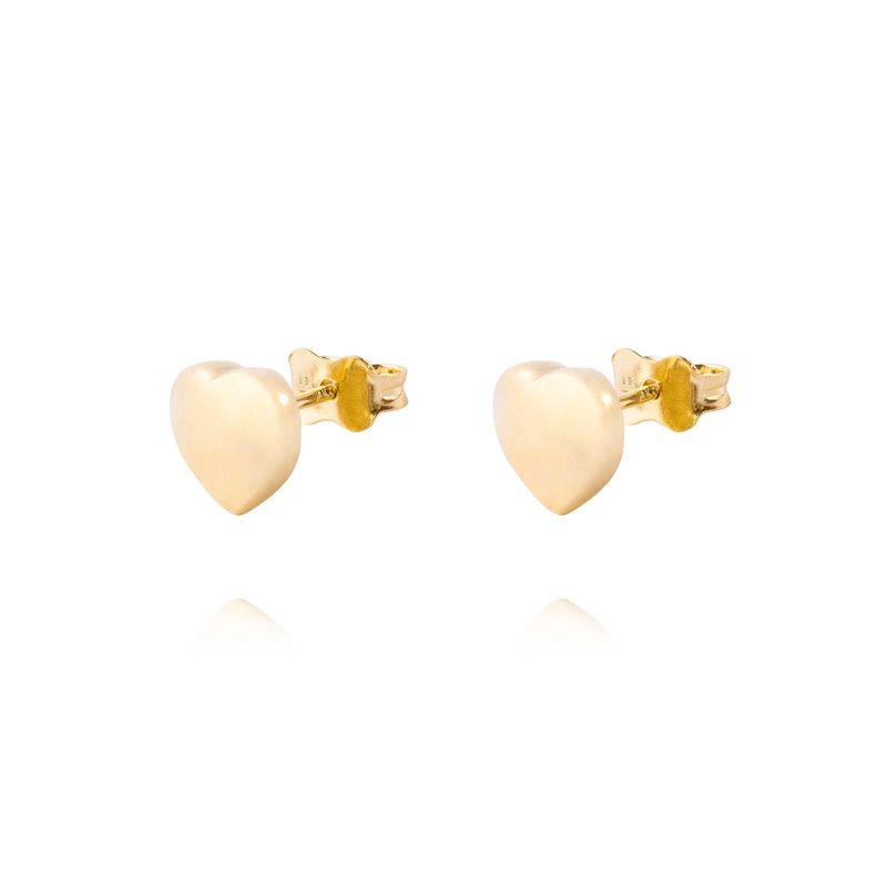 Aros Oro Amarillo 14kt Corazón Calado-0