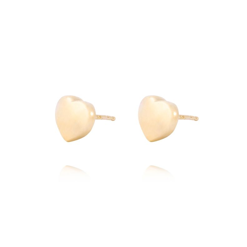 Aros Oro Amarillo 14kt Corazón Calado-1
