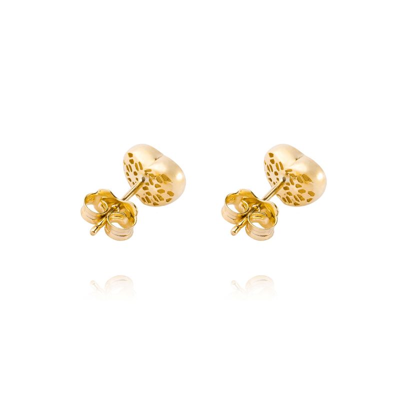 Aros Oro Amarillo 14kt Corazón Calado-2