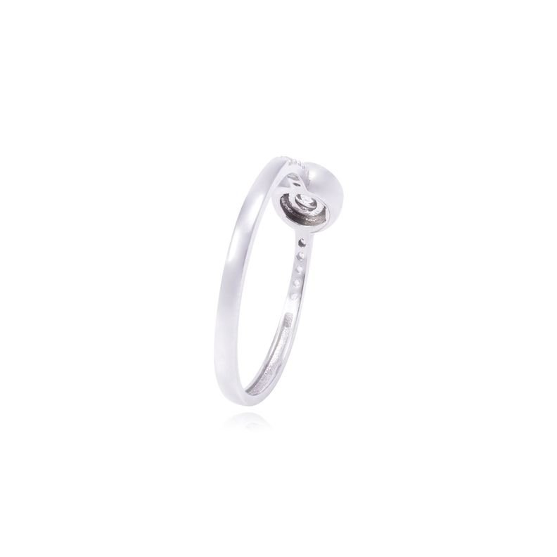 Anillo Compromiso de Oro de 18kt Solitario blanco redondo-2
