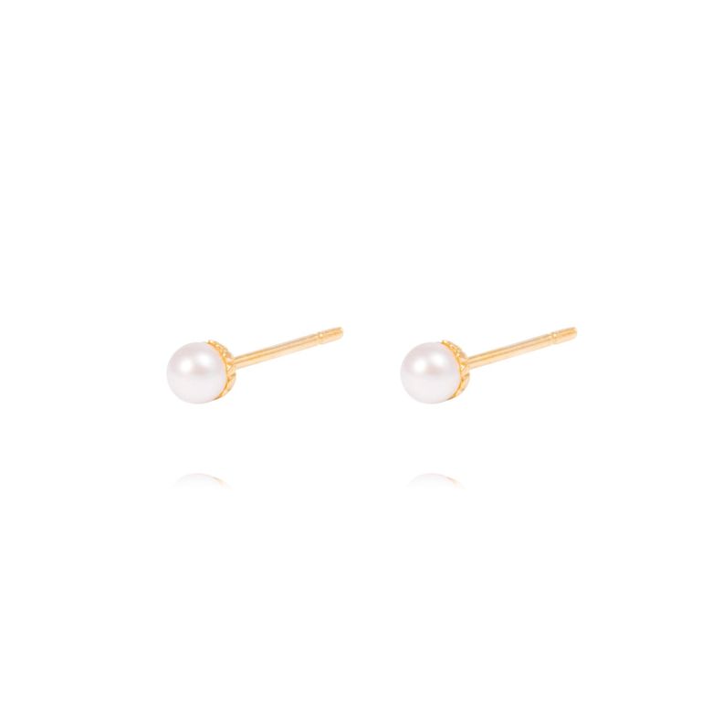 Aros Oro Amarillo 18kt Perlas 4,0 - 4,5 mm-0