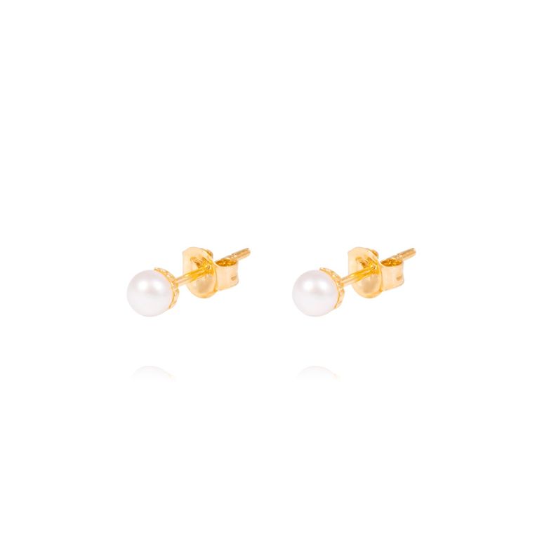 Aros Oro Amarillo 18kt Perlas 4,0 - 4,5 mm-1