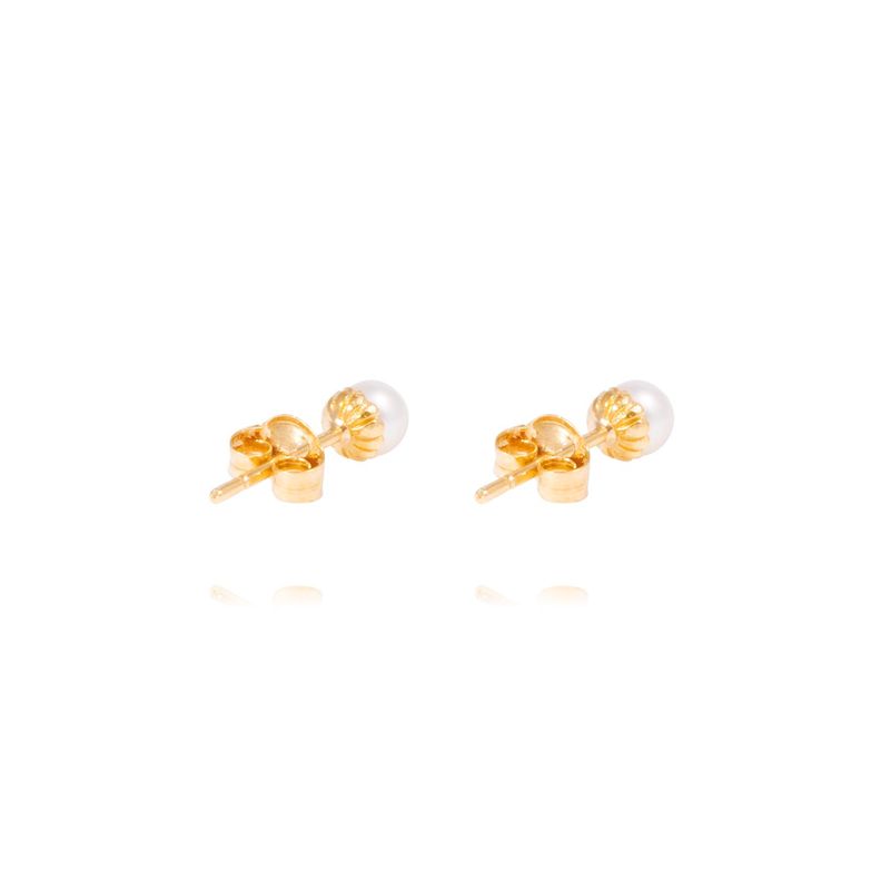 Aros Oro Amarillo 18kt Perlas 4,0 - 4,5 mm-2