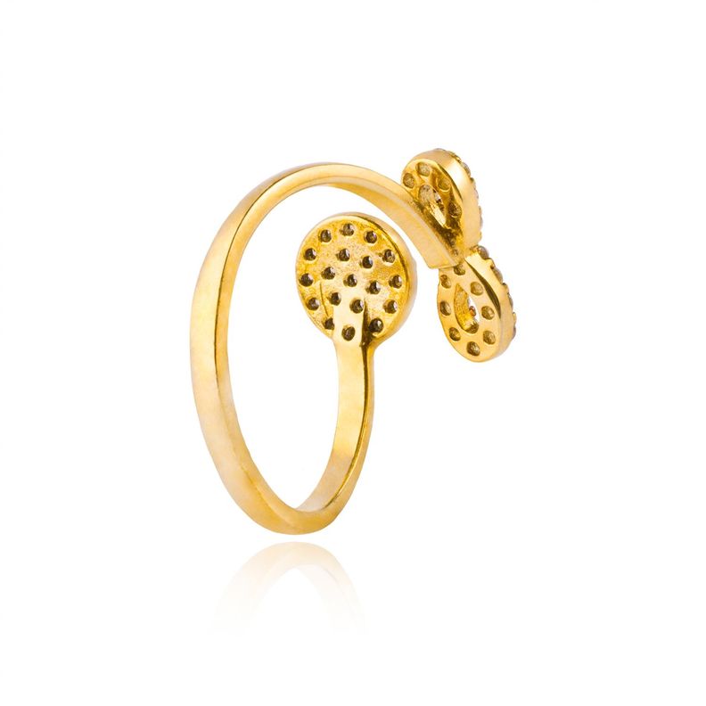 Anillo de Plata Esterlina 925 Circulo Infinito Revestido en Oro 18kt-2