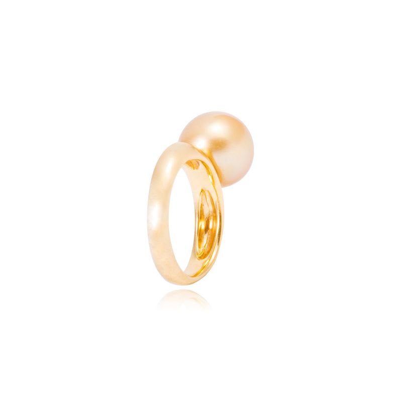 Anillo Oro Amarillo 18kt Perla Cultivada 11 mm-2