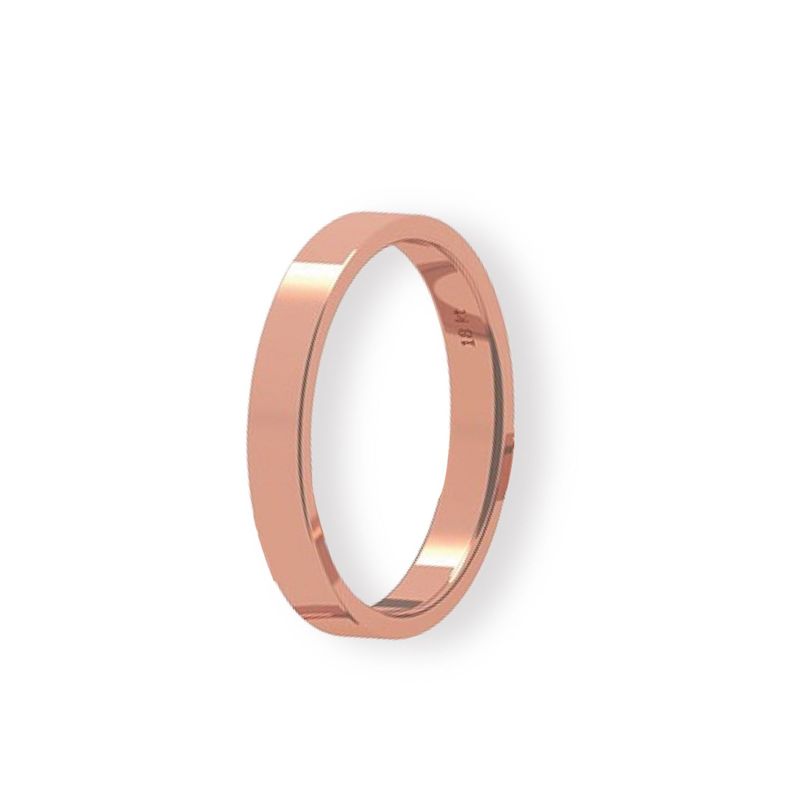 Argolla Matrimonio de Oro Miel 18kt  Tubo Ferrada de 3,5mm-0
