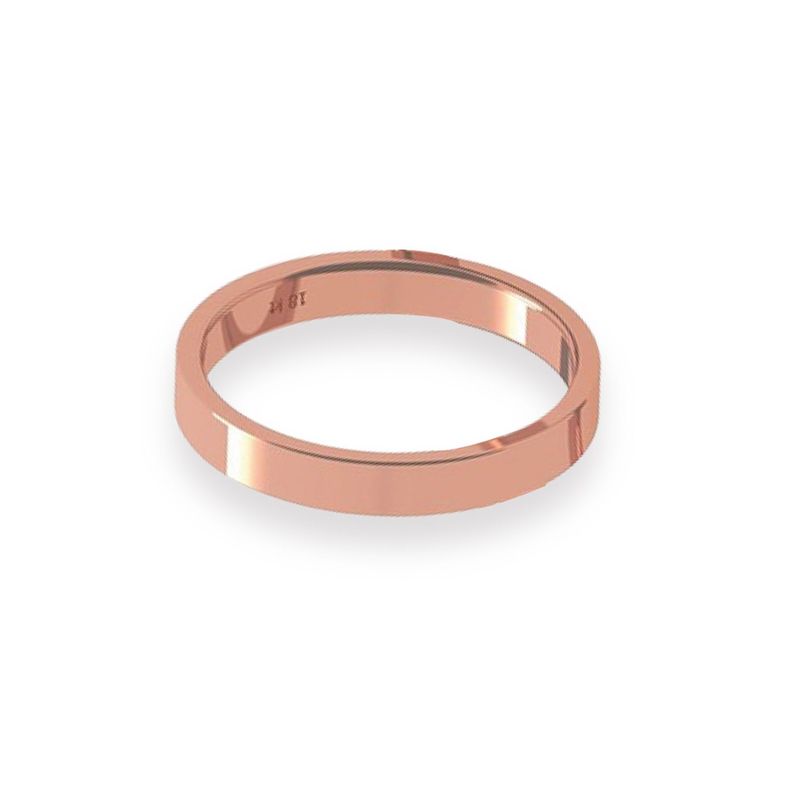 Argolla Matrimonio de Oro Miel 18kt  Tubo Ferrada de 3,5mm-1