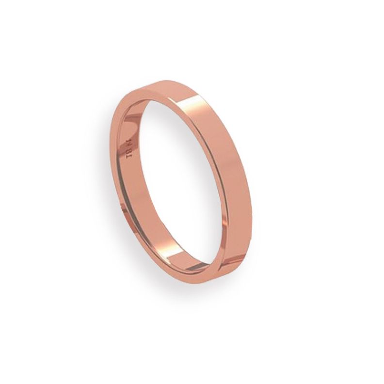 Argolla Matrimonio de Oro Miel 18kt  Tubo Ferrada de 3,5mm-2