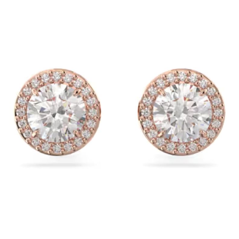 Aros Swarovski Botón Una Angelic Rosado-0