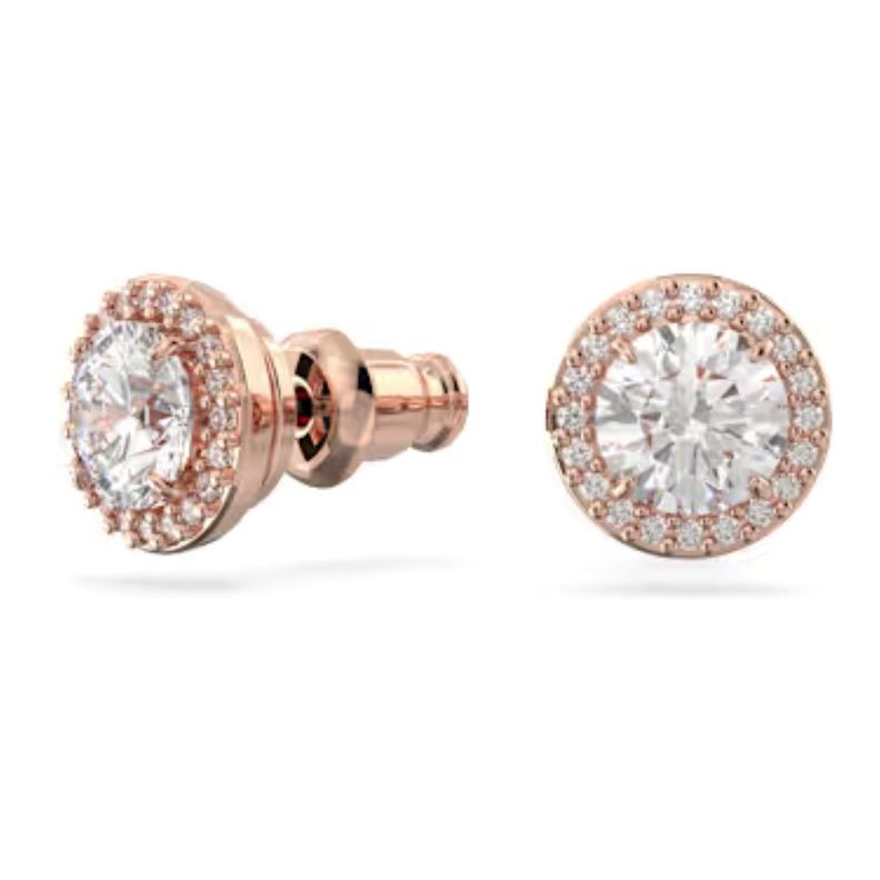 Aros Swarovski Botón Una Angelic Rosado-1