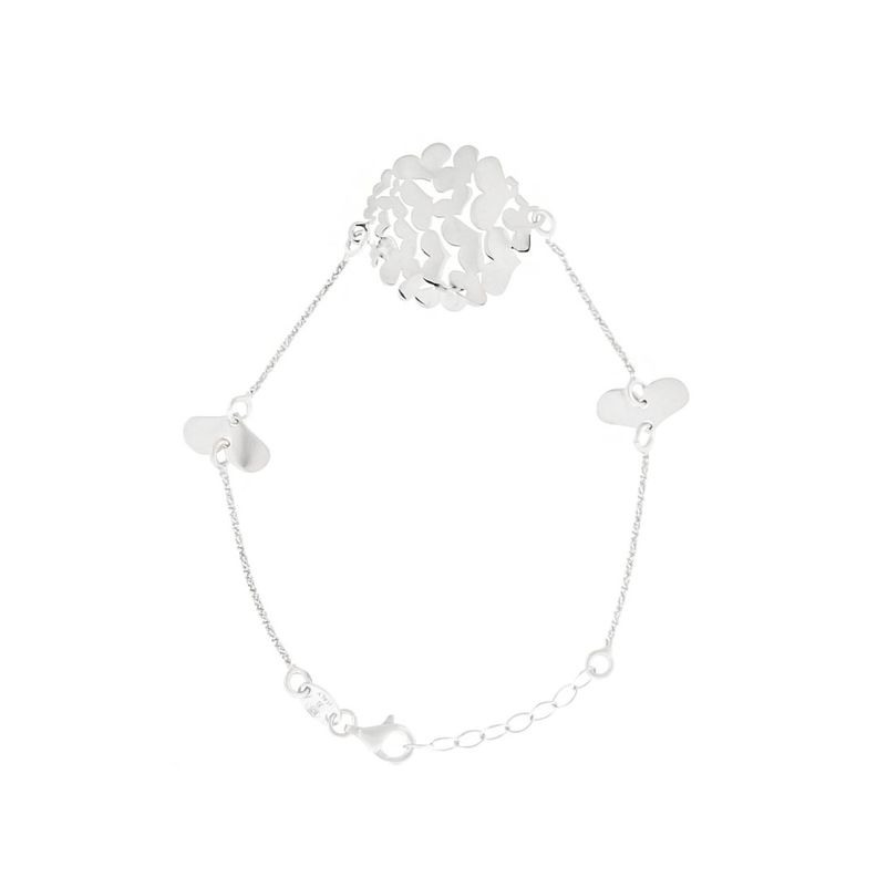 Pulsera de Plata Esterlina 925 Centro Corazones-0