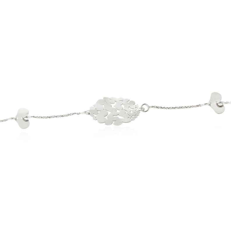 Pulsera de Plata Esterlina 925 Centro Corazones-1