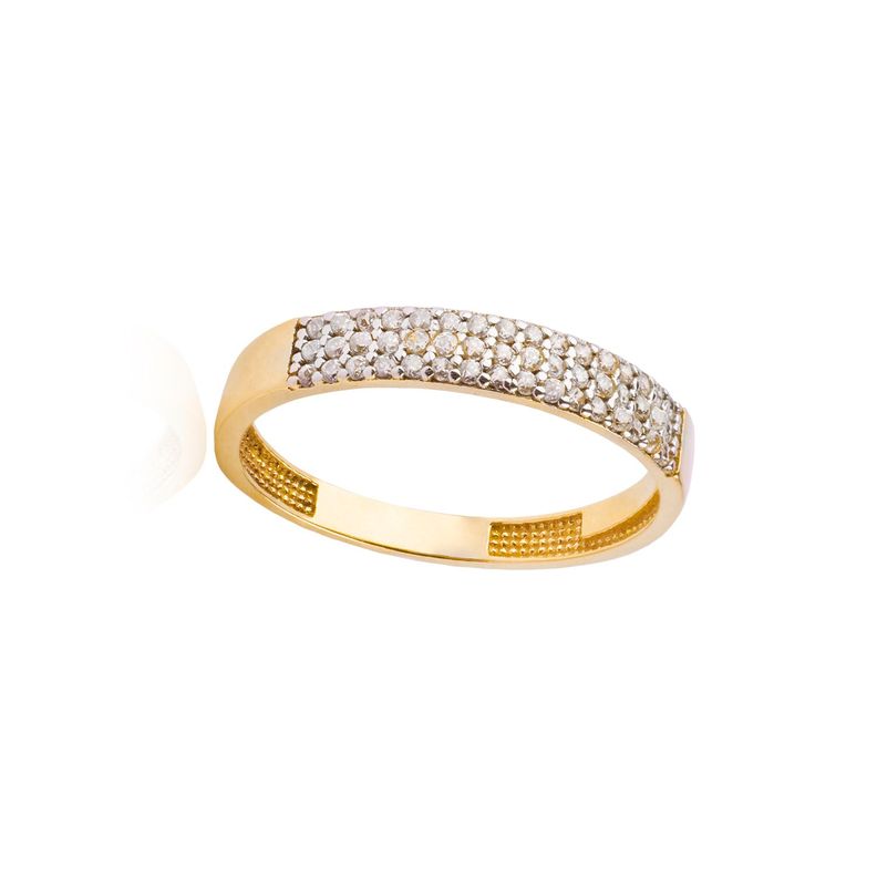 Anillo Compromiso de Oro 18Kt Triple Cintillo Circón-2