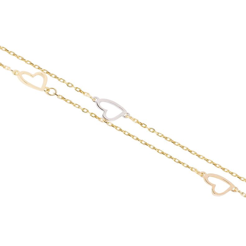 Pulsera de Oro 18kt Corazion Duo-1