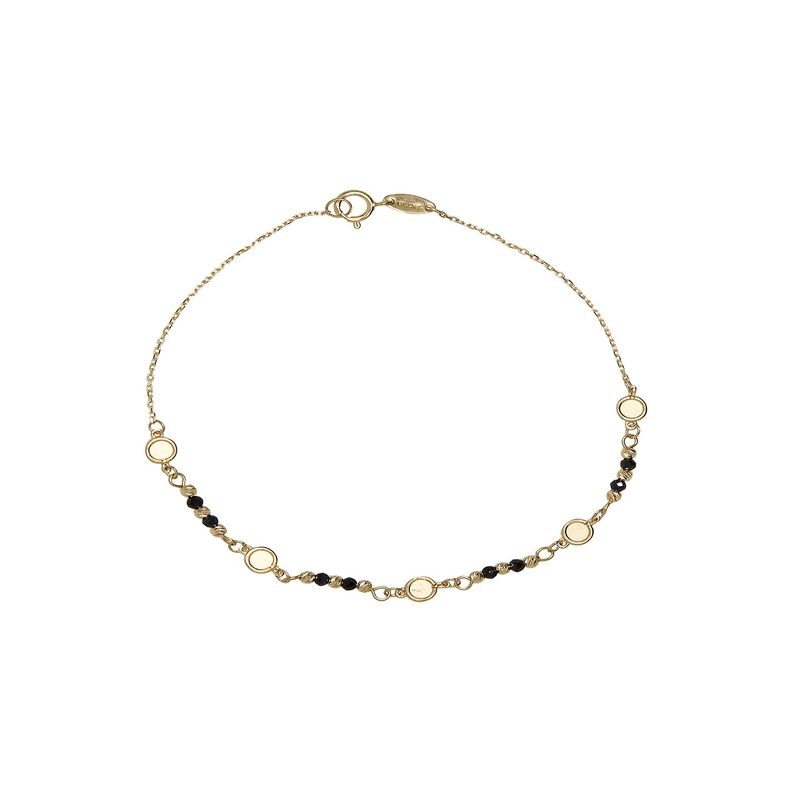 Pulsera de Oro 18kt Bolitas Onix-0