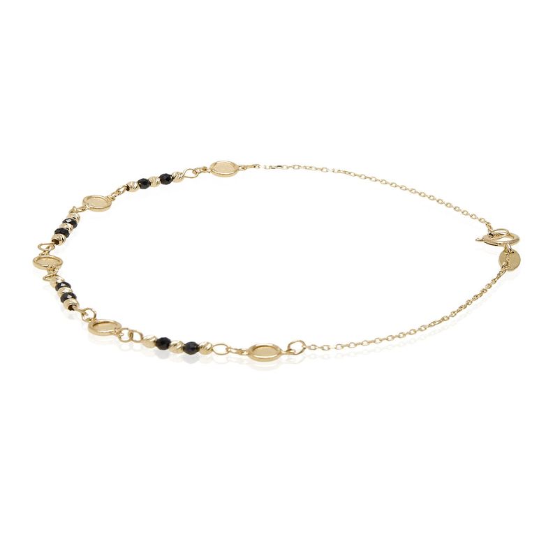 Pulsera de Oro 18kt Bolitas Onix-1