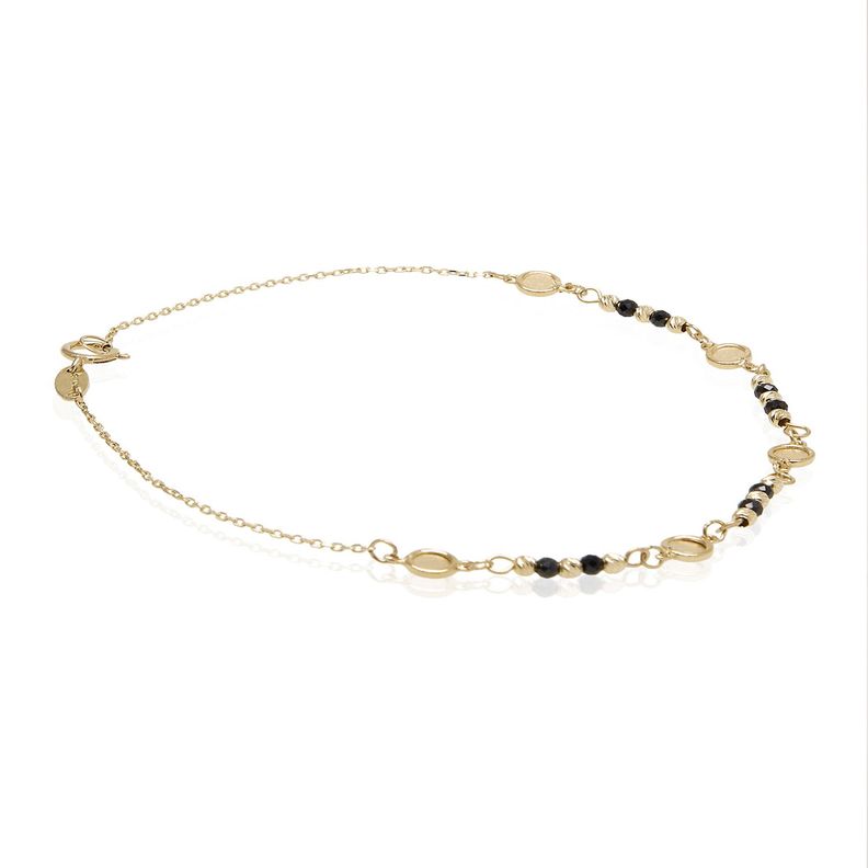 Pulsera de Oro 18kt Bolitas Onix-2