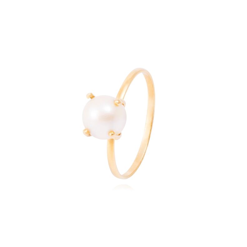 Anillo de Oro Amarillo 18kt Perla Cultivada 6,5mm-0