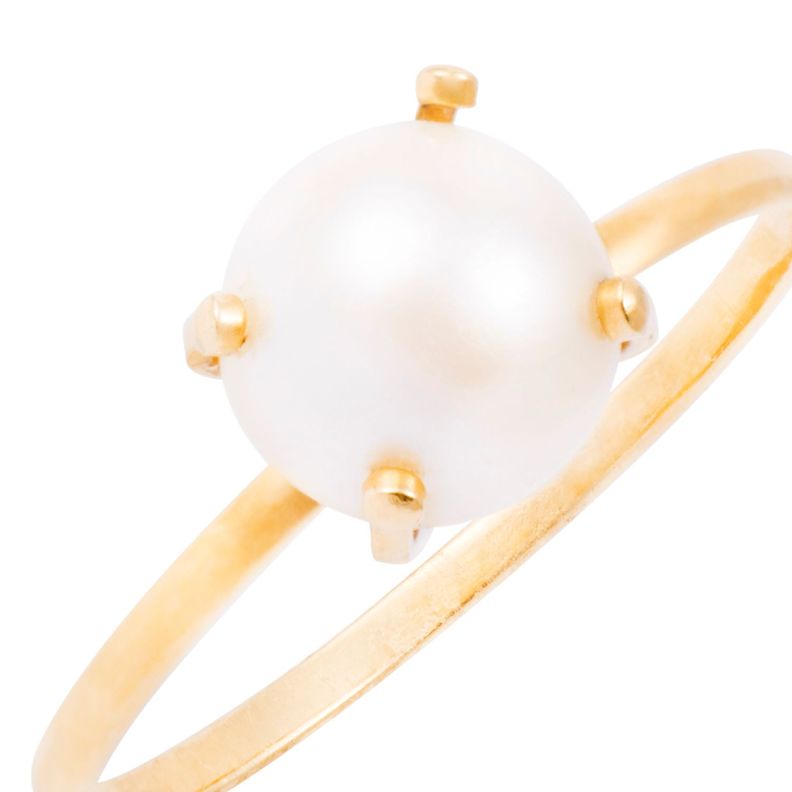 Anillo de Oro Amarillo 18kt Perla Cultivada 6,5mm-1