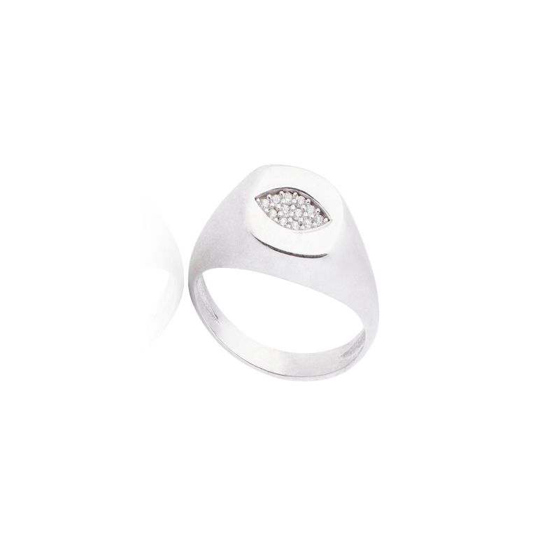 Anillo de Plata Esterlina 925 Sello Ojo Circon-2