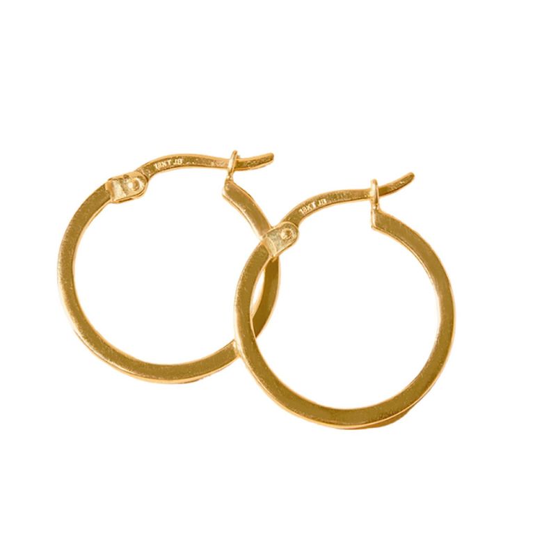 Aros de Oro 18kt Argolla Plana Clasica-0