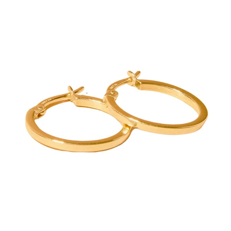 Aros de Oro 18kt Argolla Plana Clasica-1