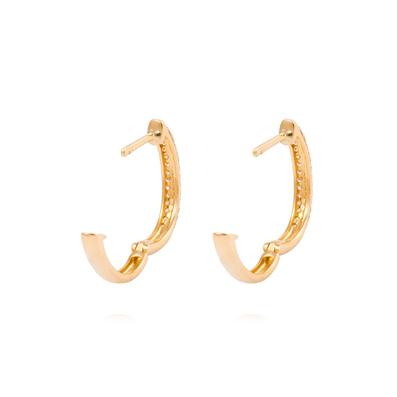Aros de Oro 18 kt Argollas 21 puntos de diamante-2